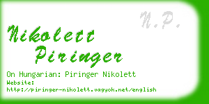 nikolett piringer business card